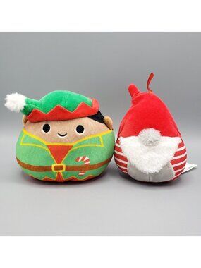 Lot of 2 Squishmallows Plush 5" Beelie Gnome Flipamallows Elves Orazlo Etta 2022